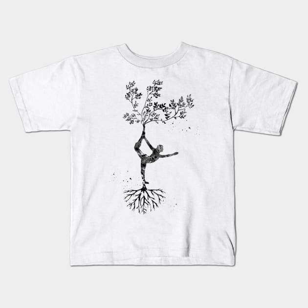 Yoga pose Kids T-Shirt by erzebeth